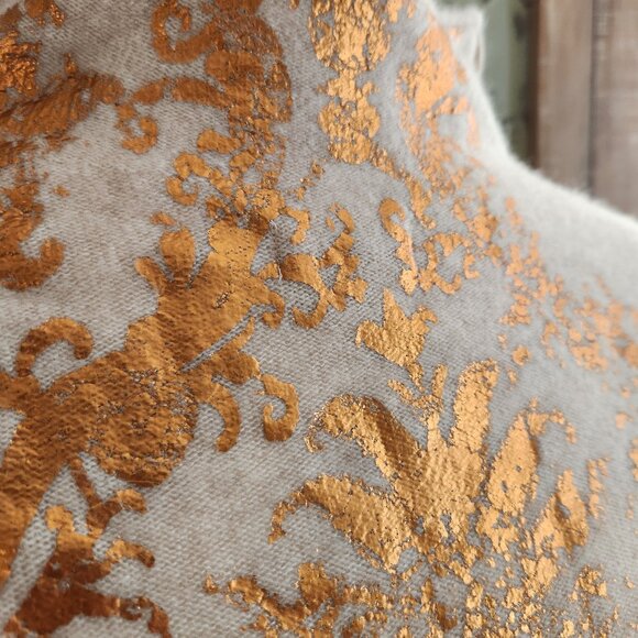 Anthropologie Pilcro Alani Cashmere Gold Foil Sweater - Picture 3 of 5